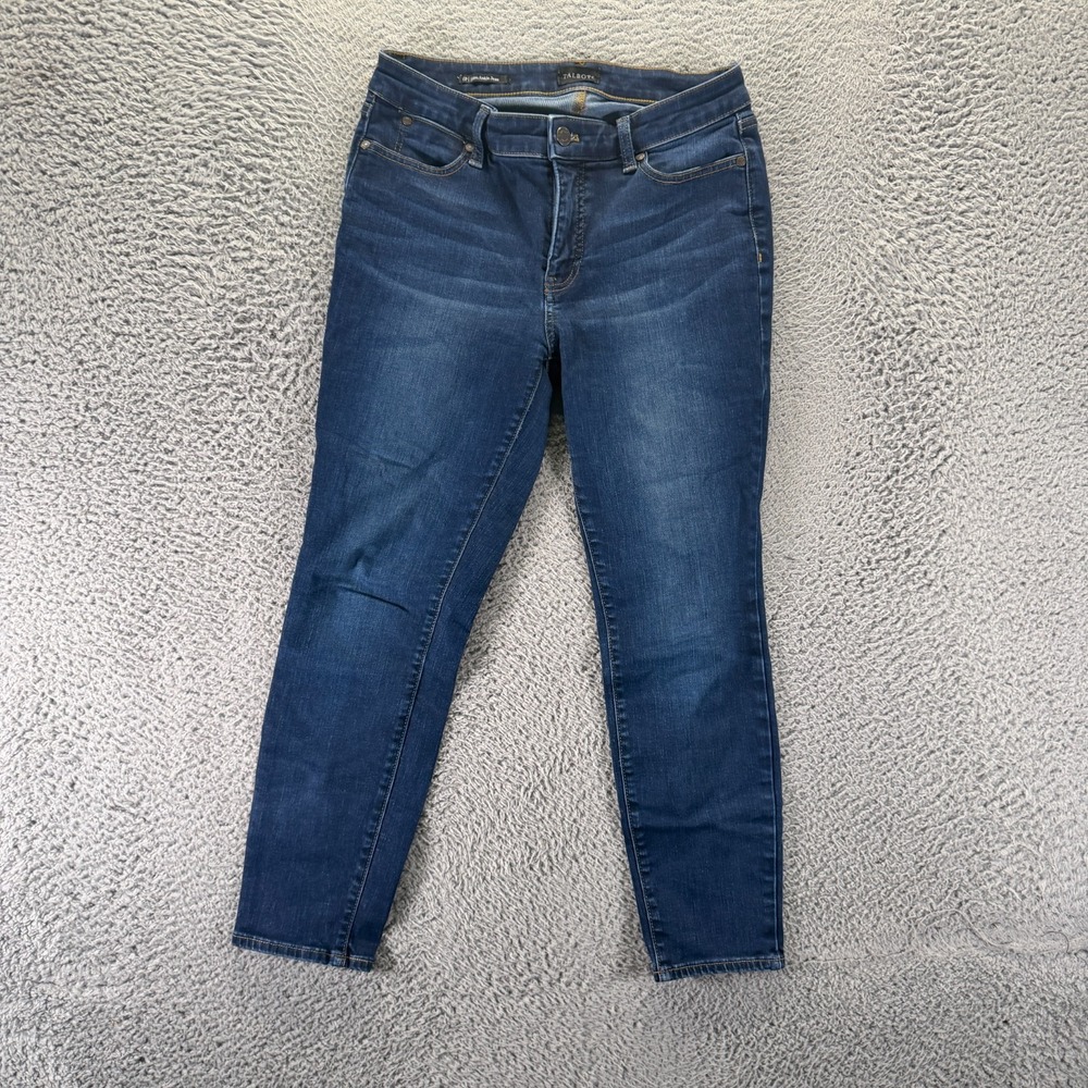 Talbots Jeans Womens 6P Blue Cotton Denim Ankle Skinny Slim Fit Faded Stretch